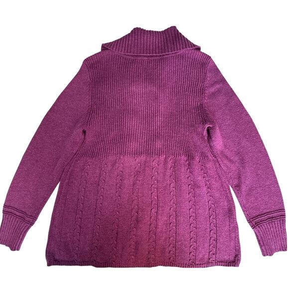 Caslon Shawl Collar Double-Breasted Cardigan Women M Pinkish Purple Red Wine - Picture 9 of 13